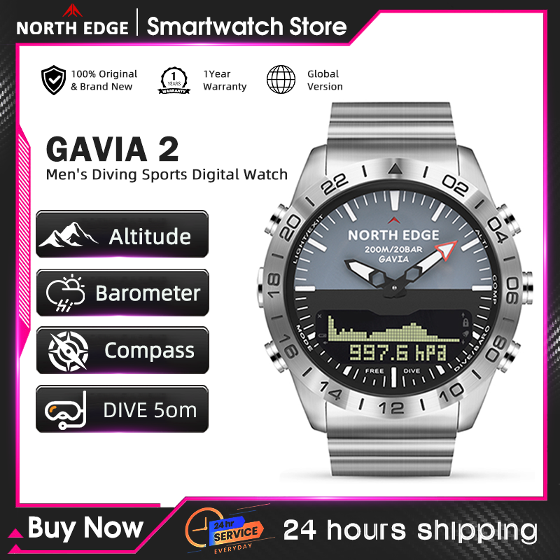 Reloj de buceo NORTH EDGE para - Altimeter Compass Watch reseña y precio
