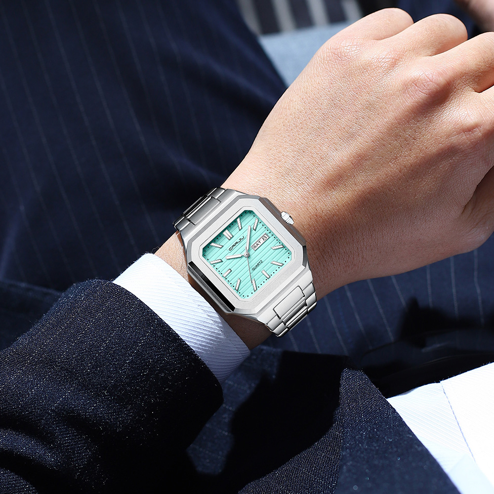 Reloj informal de acero inoxid - Smartwatch Square Watches For Men reseña y precio