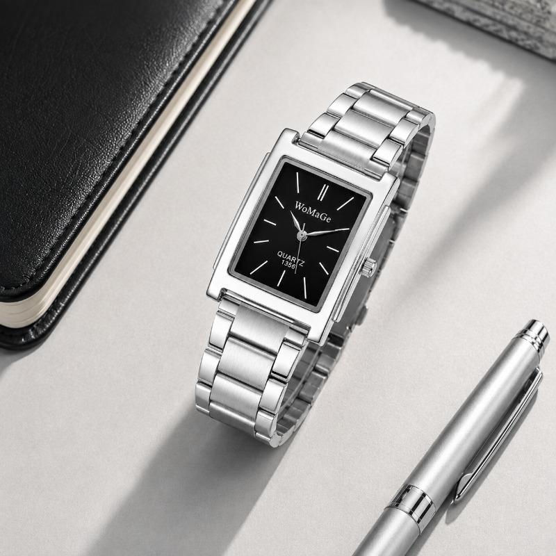 Reloj de lujo de acero inoxida - Smartwatch Square Watches For Men reseña y precio